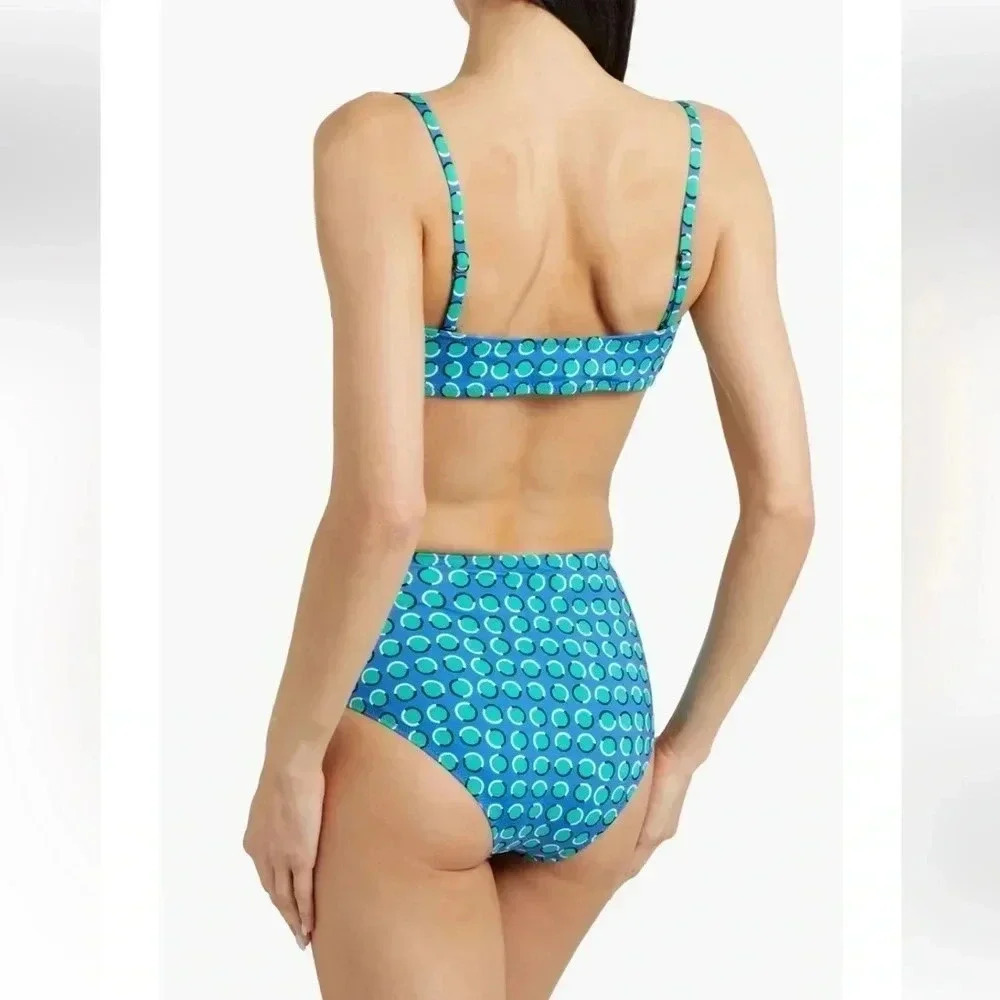 Solid & Striped The Roux Bikini Top Cobalt Blue Polka Dot — image 6 of 8